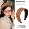 Acessório de Cabelo Versátil Faixa Larga de Tricô Primavera/Verão 2025 Estilo Novo Retrô Coroa Alta Faixa Antiderrapante para Lavar o Rosto