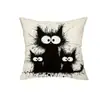 Funda de Almohada Minimalista Gato Blanco y Negro Más Vendida Transfronteriza para Decoración de Sofá del Hogar, Cojín de Coche y Oficina