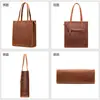 Bolso de Mano para Mujer Transfronterizo Cuero Vacuno Capa Superior Bolso Grande Cuero Genuino Bolso Tote Tipo Cubo Vintage Cuero Crazy Horse