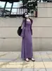 Elegante y Atractivo Vestido Morado de Cola de Pez para Mujer, Nueva Moda Otoño e Invierno, Elegante y Ajustado, Ceñido a la Cintura, Vestido Largo Bodycon