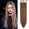 Set de Siete Piezas de Extensiones de Cabello Clip-In Europeas y Americanas para Mujeres, 16 Piezas de Cabello Clip-In, Cabello Largo Liso de Seda de Alta Temperatura, Set de 7 Piezas de Extensiones de Cabello
