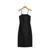 AliExpress Verão Novo Feminino Cor Sólida Pulôver Sem Mangas Plissado Ajustado Fenda Curto Vestido de Alça