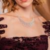 Amazon colar terno quente transfronteiriço luz de luxo cristal de luxo embutido em clavícula cadeia de noiva acessórios de casamento colar
