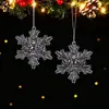 Colgantes Decorativos de Copo de Nieve de Acrílico Transparente Adornos de Copo de Nieve Navideños Accesorios de Decoración Festiva Transfronteriza Suministro Directo de Fábrica