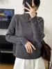 Suéter de punto simple estilo coreano para el otoño-invierno 2026, nuevo, de cuello alto, abotonado, para mujer