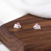 Nuevos aretes de conejo blanco pequeño de gota de pegamento cepillado mate para mujer, moda, lindos, lindos, lindos, aretes simples de conejo, aretes al por mayor