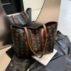 Bolso Retro de Gran Capacidad para Viajes Casuales para Mujer Nuevo Verano 2025 Bolso de Hombro Exquisito Bolso Tote Portátil para el Trabajo