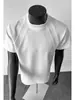 Camiseta de Verano para Hombre Cleanfit Estilo Americano Resistente Desestructurada de Manga Corta Corte Boxy con Panel de Capa de Aire en Gris