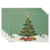 Amazon Manteles Navideños Muñeco de Nieve Árbol de Navidad Manteles Decoración de Mesa de Comedor Occidental Manteles Aislantes Fiesta Navideña