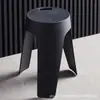 Taburete de Plástico Engrosado para Adultos Sólido Taburete de Comedor Apilable Taburete Redondo Silla Simple Moderna Taburete Molino de Viento Taburete Alto