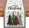 Nuevo camino de mesa navideño de Amazon transfronterizo con decoración de copo de nieve, mantel de lino duradero y resistente, suministro exclusivo