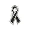 Broche de Fita Rosa com Gotejamento de Óleo Preto Emblema de Liga Metálica Logo de Publicidade de Bem-Estar Público para Cuidados com o Peito Acessórios de Logo