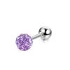 Acero inoxidable bola pequeña de color moda coreana pendiente de cuerpo completo con diamantes pendientes para piercing de oreja y labio venta al por mayor de bola doble de barro transfronterizo