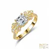 Anillo de Plata de Ley S925 con Moissanita Completa Alas Retro Pavé Lujo Moissanita Anillo Cerrado Venta Caliente Transfronteriza