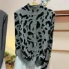 Cardigã de malha jacquard com estampa de leopardo e gola alta para mulheres, novo top da moda elegante outono 2026, casaco suéter solto