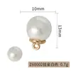 Anillo colgante de perlas artificiales de alto brillo, botones cosidos a mano con base dorada y pies metálicos, accesorios de botones de perla para abrigos y cárdigans