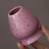 Tigela de Matcha com Pontos de Tinta Roxo Leite, Tigela de Chá Feita à Mão, Suporte para Batedor de Chá Cerâmico Retro Japonês, Utensílio de Chá Cerâmico, Acessórios para Conjunto de Chá