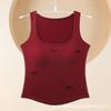 Camisola Bordada con Lazo para Mujer Ropa Interior para Usar Debajo Ropa Exterior Top Spice Girl con Almohadilla en el Pecho Ajustado a la Moda Hermoso Sujetador de Espalda Descubierta Trendy