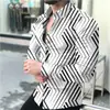 Camisa casual masculina listrada, estilo fino de verão, camisa masculina estilosa de manga comprida plus size para os mercados transfronteiriços europeu e americano
