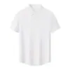 Camisa de Verano Transpirable con Patrón de Nailon, Manga Corta, Lujo Ligero Casual de Negocios, Antibacteriana, Camisa Polo con Cuello de Solapa