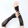 Guantes de Malla Europeos y Americanos de Moda Transfronterizos Estilo Gótico Calavera Guantes de Malla Oscura Cosplay de Halloween