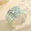 Nueva Moda Pulsera de Hoja de Metal Diseño de Nicho Espiga Oreja de Trigo Árbol Hoja Brazalete Abierto Fabricante Mayorista Transfronterizo Joyería