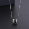 Collar de Plata Esterlina s999 de Cintura Pequeña de Tres Anillos con Diamantes Completos para Mujer Europeo y Americano de Lujo de Alta Gama Colgante Cadena Clavicular para Celebridad Cibernética