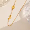 Moda Transfronteriza Europea y Americana Joyería Popular Collar Sencillo de Luna y Estrella Cadena para Clavícula Acero Inoxidable Collar Corto para Mujer