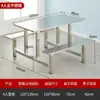 Mesa e cadeiras de jantar de aço inoxidável 304 combinação 4 pessoas 6 pessoas 8 pessoas local da empresa mesas e cadeiras de fast-food interligadas refeitório escolar para estudantes