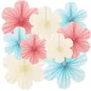 Decorações de Papel para Pendurar para Festa de Jardim de Infância, Montagem de Sala de Aula, Penduricalhos de Ventilador de Papel para Ambiente, Flores de Ventilador de Papel