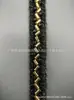 Venta al por mayor de pasamanería de hilo dorado y plateado de 1.4 cm, encaje pequeño bordado con cuentas estilo Chanel para vestidos de novia, zapatos, sombreros y cuellos de falda; accesorios de prendas de vestir