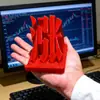 Levante-se! Ornamento de mesa para mercado de ações em limite máximo, mercado de ações vermelho, decoração criativa para escritório de investidor, suporte de telefone impresso em 3D