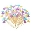 Cor do Bolo Bolo Doce Inserção Rosa/Inserção com Palito Rosa/Layout Criativo de Mesa de Sobremesa Pacote com 10