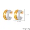 Pendientes de diamante en forma de doble C estilo INS Europa y Estados Unidos, pendientes nicho para el día a día, acero inoxidable con baño de oro de 18 quilates