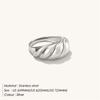 Anillo de Acero de Titanio Transfronterizo Chihang Jewelry con Patrón Único de Croissant, Acero Inoxidable Chapado en Oro Curvado Zirconio Estilo Ins
