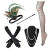 Faixa de Cabeça Gatsby com Penas Lowosaiwor Conjunto de Adereço de Cabeça para Formatura Faixa de Cabeça com Penas