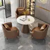 Conjunto de Sofá de Um Lugar de Luxo e Mesa de Centro para Lazer, Recepção de Hotel, Escritório, Sala de Vendas, Mesas e Cadeiras de Reunião, Salão de Beleza