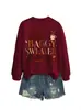 Suéter holgado color café Amazon Wish Sitio Independiente Moda Casual Nueva sudadera para mujer Comercio exterior