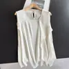 2026 Colete de Seda Slim Fit Sem Mangas Top Camiseta Fina Blusa para o Trabalho Atacado H03ET510