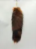 Atacado do Fabricante Pingente Chaveiro de Pelo de Cauda de Raposa Acessórios de Pelo Pingente de Bolsa Adereços de Palco para Performance