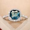 Anillo Palacio Cao Shi retro azul tanzanita temperamento cuadrado anillo Reina Real moda simple anillo para dedo de comida