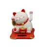 Adorno de Gato de la Suerte Alimentado por Energía Solar Gato de la Suerte que Mueve la Pata Automáticamente Decoración para Coche