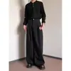 Pantalones casuales de alta gama con caída para hombre, nuevo modelo 2026, estilo americano moderno, corte recto holgado, pantalones de pierna ancha