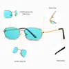 Gafas de Sol Metálicas con Montura Ovalada Transfronteriza para Mujer, Estilo Retro Moderno, Montura Pequeña, Protección UV de Verano, Gafas de Sol Sencillas para Fotografía para Hombre