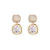Pendientes de plata 925 con forma de aguja y circonita cuadrada, sencillos, de lujo, de alta gama, para mujer, de Corea del Sur, nuevos y elegantes, que combinan con todo.