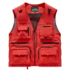 Chaleco de Malla de Verano para Hombre Chaleco de Pesca Cuello en V Multibolsillos Secado Rápido Chaleco de Trabajo Fotografía al Aire Libre Tallas Grandes