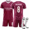 2627 Set de Club Camiseta 7 Vinicius C. Camiseta de visitante del Real Madrid de Ronaldo 10 Uniforme de fútbol rojo de Mbappé