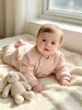 Mameluco fino de algodón con conejito para bebé, 3-12 meses, primavera y otoño, para bebés niñas, body, pijama de capa base, ropa exterior