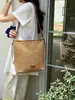 Bolsa de Praia de Verão para Mulheres, Bolsa Saco Listrada Casual, Bolsa de Palha Texturizada para o Dia a Dia, Bolsa Transversal de Ombro Versátil