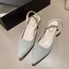 Zapatos de Salón Individuales de Tacón Grueso Estilo Nuevo Verano-Otoño 2026, Tacones Altos Elegantes de Punta Estilo Extranjero, Sandalias Francesas de Tacón Bajo Cerradas para Mujer